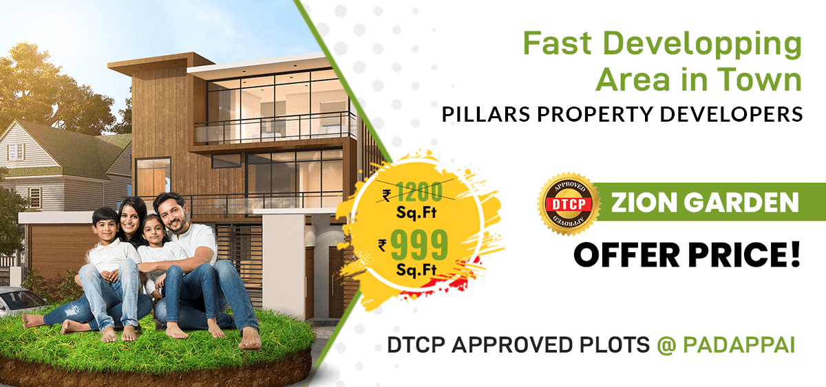 DTCP CMDA Approved Plots For Sale in Padappai, Chennai Pillars
