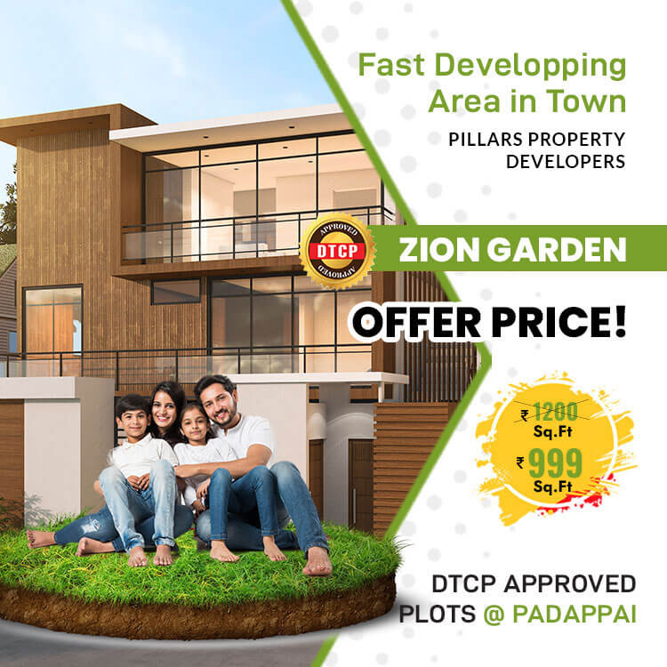 DTCP CMDA Approved Plots For Sale in Padappai, Chennai Pillars